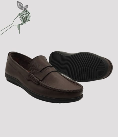 MOCASSIN EN CUIRE MARON POUR HOMME